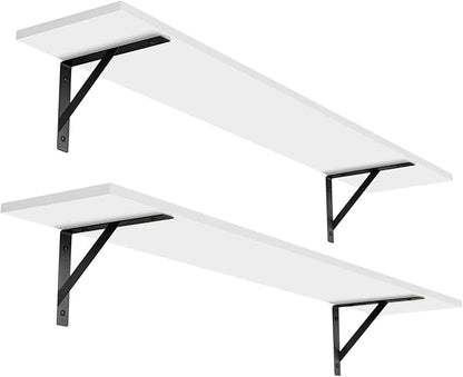 DINZI LVJ Long Wall Shelves, 39.4Inch Wall Mounted Shelves Set of 2, by DINZILVJ