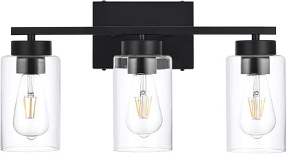 3-Light Bathroom Vanity Light, Modern Black Wall Lights by A1A9