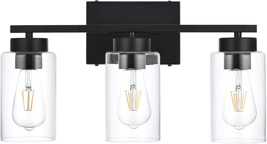 3-Light Bathroom Vanity Light, Modern Black Wall Lights by A1A9