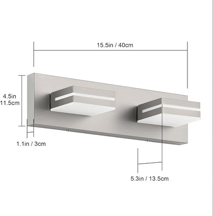 SineRise LED Modern Bathroom Vanity Light Fixtures, Brushed Nickel Modern - Image 7