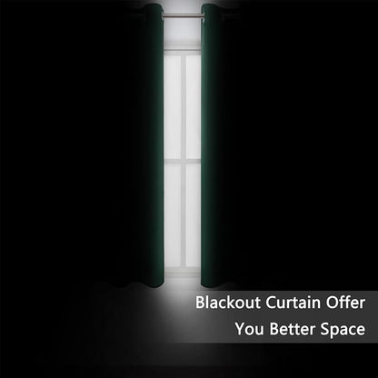 LEMOMO Blackout Curtains 66 x 72 Inch Long Dark Green Curtains Set of 2 Panels - Image 3