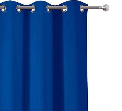 LEMOMO Blackout Curtains 66 x 72 Inch Long Royal Blue Curtains Set of 2 Panels - Image 6