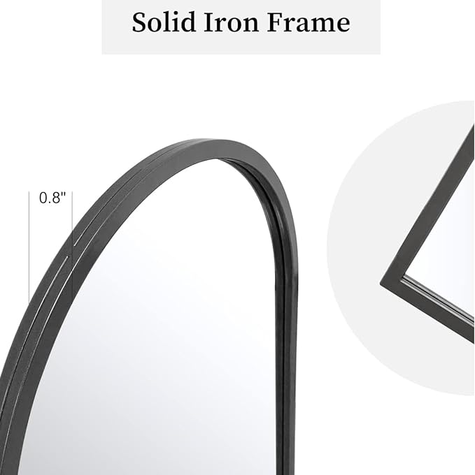 Dewfig Arched Window Wall Mirror, Vanity Mirrors - Image 6