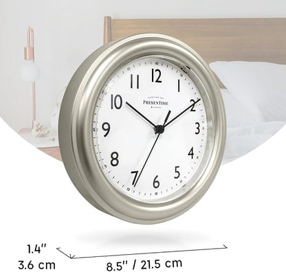 Presentime & Co. 8.5" Modern Farmhouse Essential Wall Clock, Silent Non Ticking - Image 7