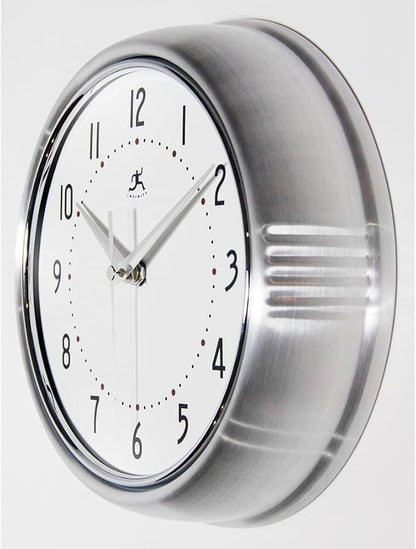 Infinity Instruments LTD. Retro 9 inch Silent Sweep Non-Ticking Mid Century - Image 4