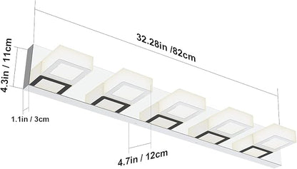 Ralbay Chrome Vanity Lights for Bathroom Acrylic Rotable 360° LED Modern - Image 6