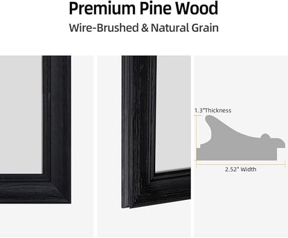 32" x 40" Rustic Wooden Framed Wall Mirror - Image 4
