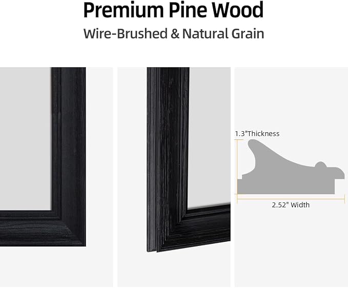 36" x 48" Rustic Wooden Framed Wall Mirror - Image 4