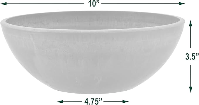PSW Pot Collection Shallow Garden Bowl Low Planter for Succulents, Bonsai, Fairy Gardens, Herbs, 10-inch, Terra Cotta Color (Pack of 2)