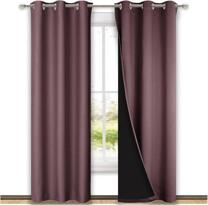 NICETOWN Full Shade Curtain Panels, Dry Rose, Pair of Thermal Insulated & by NICETOWN