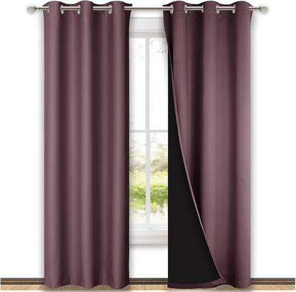 NICETOWN Full Shade Curtain Panels, Dry Rose, Pair of Thermal Insulated & by NICETOWN