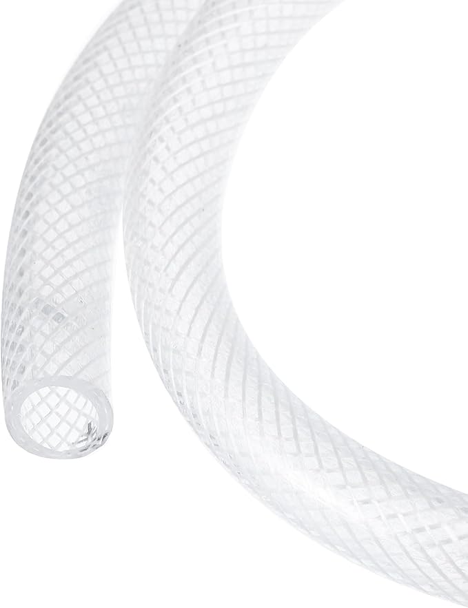 1/2" x 5/8" Braided Clear Plastic PVC Tubing 10ft High Pressure Flexible Reinforced Vinyl Tube, [for Garden Irrigation, Water Hose, Fish Tank, Water Transfer] - 12.7x15.9mm