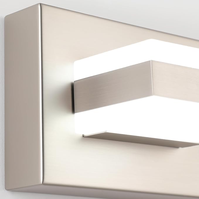 SOLFART LED Modern Bathroom Vanity Lights Over Mirror Fixture Brushed Nickel - Image 7