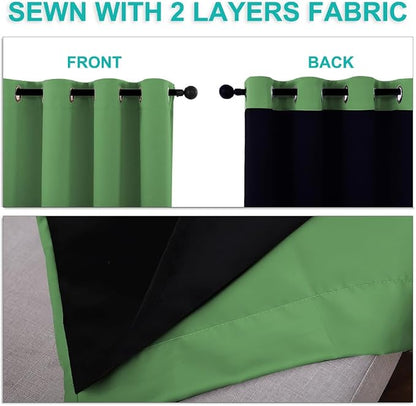 NICETOWN Blackout Curtains 84 inches Long, 2 Pieces, Forest Green, Full Light - Image 5