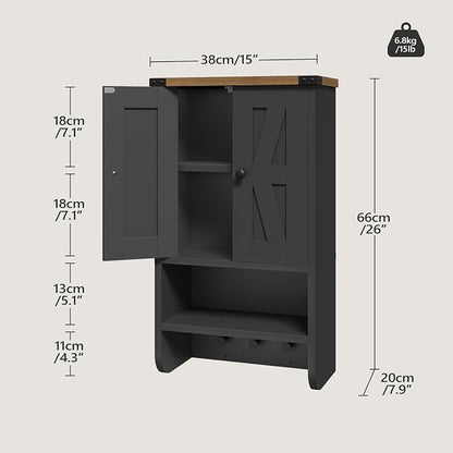 MAHANCRIS Bathroom Wall Cabinet, Farmhouse Medicine Cabinet - Image 3