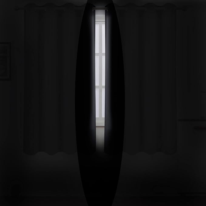 LEMOMO Black Thermal Blackout Curtains/52 x 72 Inch/Set of 2 Panels Room - Image 3