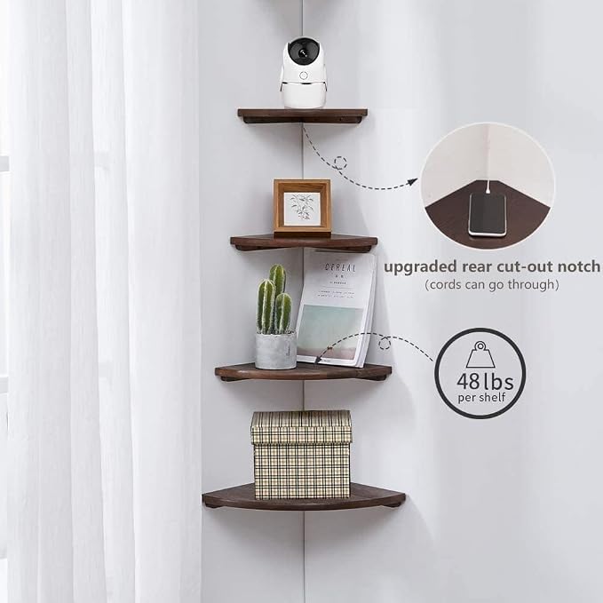 Corner Shelves, Floating Corner Shelf, Round End - Image 4