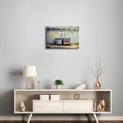 Wieco Art Gallery Wrapped Canvas Prints Life is Short Chill the Duck Out Banksy - Image 3