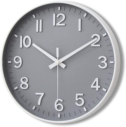 HZDHCLH Grey Wall Clock 12 Inch Silent Non Ticking Clock by HZDHCLH