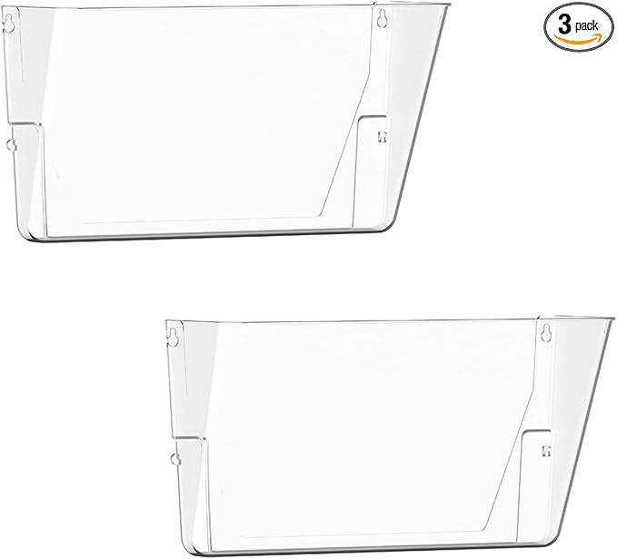 Gawerk Clear Acrylic Single Pocket, Plastic Hanging Wall Mount File Holder by Gawerk