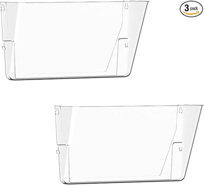 Gawerk Clear Acrylic Single Pocket, Plastic Hanging Wall Mount File Holder by Gawerk