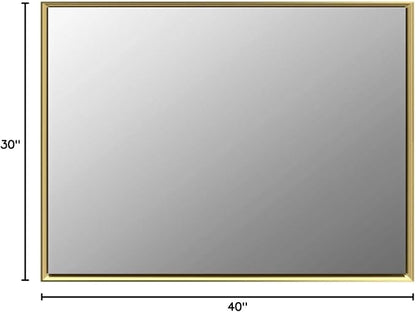 40 x 30 Gold Bathroom Mirror, Brushed Gold Beveled Bathroom Mirror, - Image 10