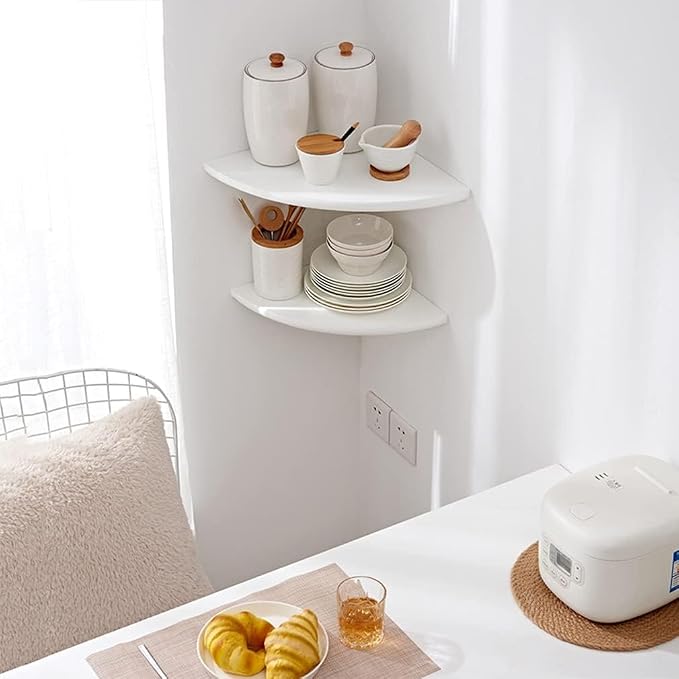 Corner Shelves, Floating Corner Shelf, Round End Wall Mount - Image 6