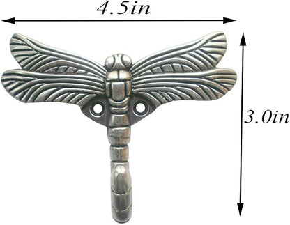 2pcs Dragonfly Coat Hooks Decorative Creativity Wall Mounted Hanger Hook - Image 2