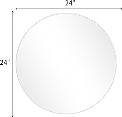 BEAUTYPEAK 24 Inch Round Mirror, Metal Frame Circle Mirror, Wall Mounted - Image 9