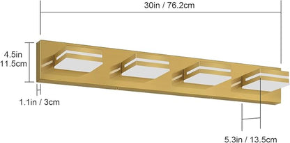 SineRise LED Modern Bathroom Vanity Light Fixtures, Brass Modern Acrylic - Image 7