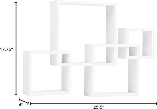 Danya B BR1023WH Decorative Wall Mount Floating Intersecting Cube Accent Wall - Image 2