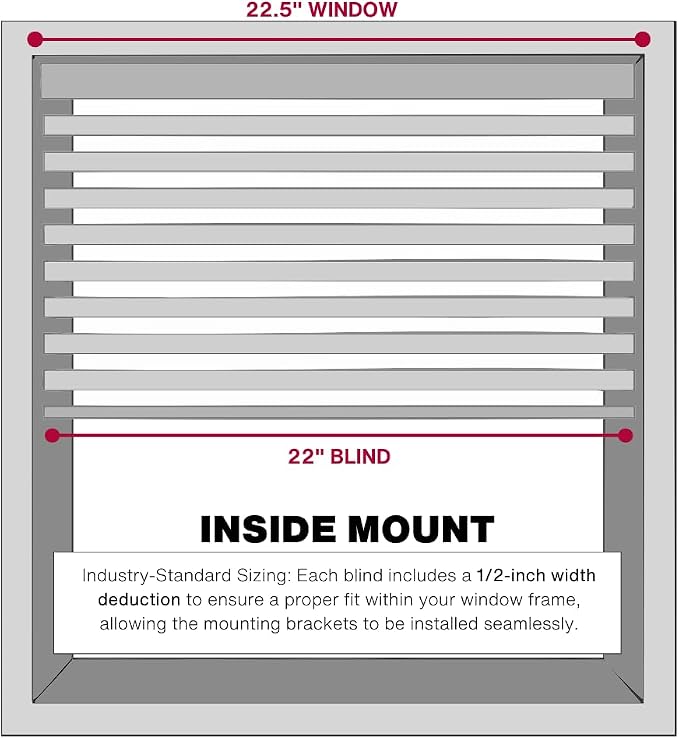 LOTUS & WINDOWARE Cordless 1" Vinyl Blind, 22.5" x 24", Room Darkening - Image 4