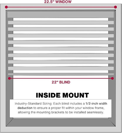 LOTUS & WINDOWARE Cordless 1" Vinyl Blind, 22.5" x 24", Room Darkening - Image 4