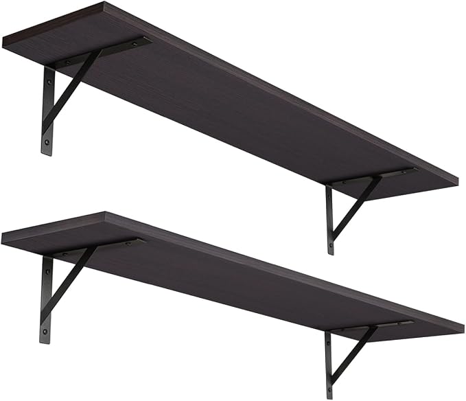 DINZI LVJ Long Wall Shelves, 31.5 Inch Wall Mounted Shelves Set of 2, by DINZILVJ
