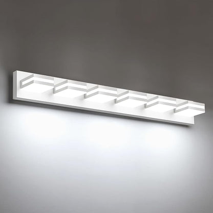 IZORRO LED Modern Bathroom Lights Fixtures, Matte White Acrylic Wall Lighting by IZORRO