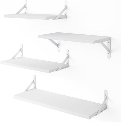 YGEOMER Floating Shelves for Wall, Different Sizes White Wall Shelves for by YGEOMER