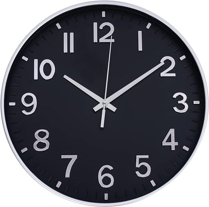 HZDHCLH Modern Wall Clocks Battery Operated, 12 inch Silent Non Ticking Round by HZDHCLH