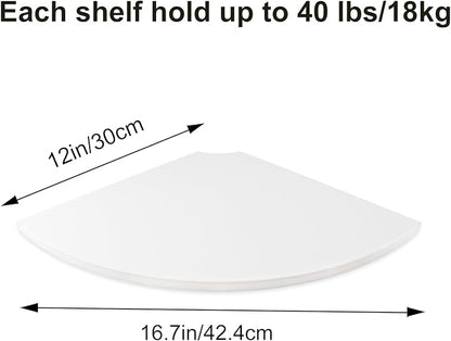 JJL Corner Shelf, 12-Inch Sector Wall Shelf - Image 3