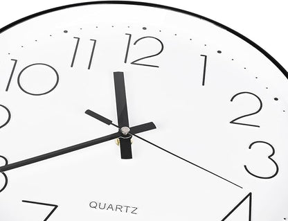 8 Inch Small Black Wall Clocks Silent Non Ticking Battery Operated - Image 6