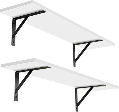 DINZI LVJ Long Wall Shelves, 24 Inch White Floating Shelves Set of 2, by DINZILVJ