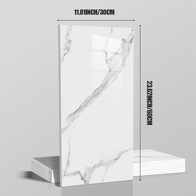 22pcs Thick Marble Peel and Stick Waterproof Wall Panels, Heat-Resistant - Image 4
