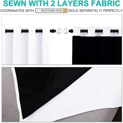 NICETOWN 100% Blackout Window Curtain Panels, Full Light Blocking Drapes - Image 5