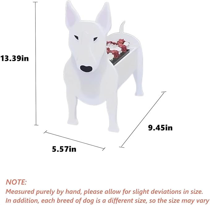 Bull Terrier Dog Planter Plant Pots,Cute Garden Dog Flower Planter,Dog Planters Birthday Gifts for Women,Office,Indoor/Outdoor Decor（9.45 * 5.57 * 13.39in）