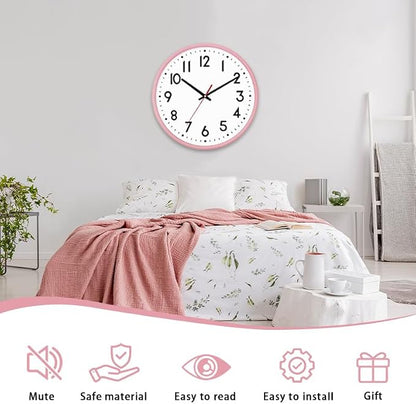 HZDHCLH Wall Clock Silent Wall Clocks Battery Operated 10 Inch Modern Non - Image 2