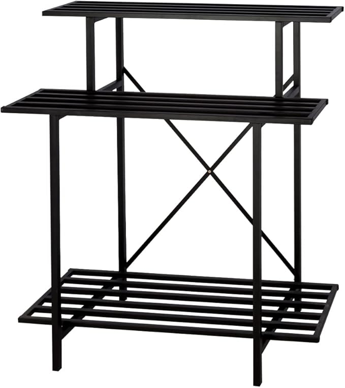 Zhongma 3 Tier Sturdy Plant Stand Space-Saving Heavy Duty Plant Holder for Home Indoor and Outdoor, L35.43 xW17.32 x H39.37 inch, 660 LBS Capacity & Heavy Duty Construction. …