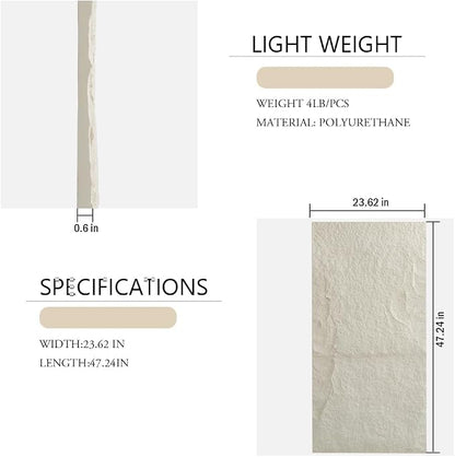 4-Pack 3D PU Stone Wall Panels for Interior Decor Faux Stone Accent Tiles - Image 2