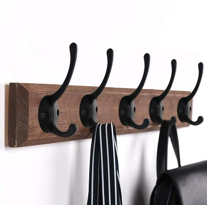 IBosins 12 Pack Black Coat Hooks Wall Mounted - Image 4