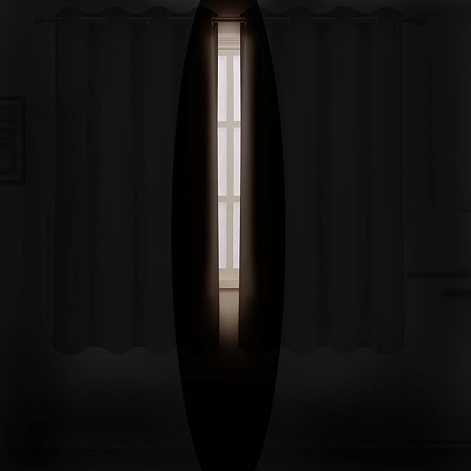 LEMOMO Chocolate Brown Blackout Curtains 66 x 63 Inch Length/Set of 2 Curtain - Image 3
