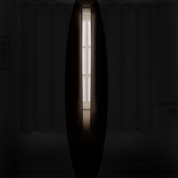 LEMOMO Chocolate Brown Blackout Curtains 40 x 63 Inch Length/Set of 2 Curtain - Image 3