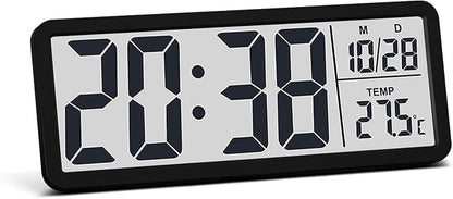 JoFomp LCD Digital Wall Clocks Battery Operated, 8.5" Modern Wall Clocks by JoFomp